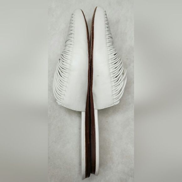 TORY BURCH White Sienna Pointed Toe Slip On Slide Flats size 8M - Picture 7 of 12